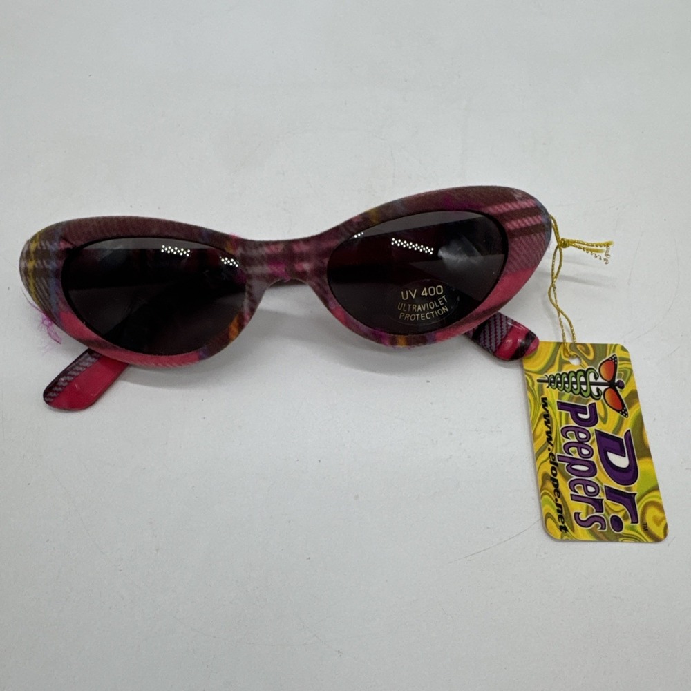 Dr.‎ Peepers S82232 Velour Velvety Plaid  Cat Eye Sunglasses New